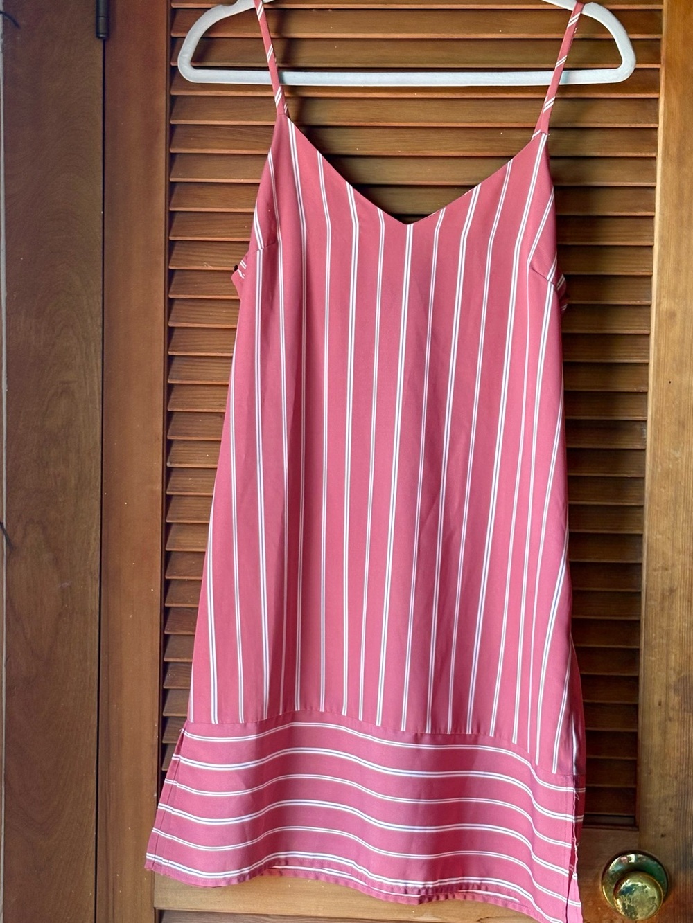 Forever 21 Pink and White Striped Slip Dress M
